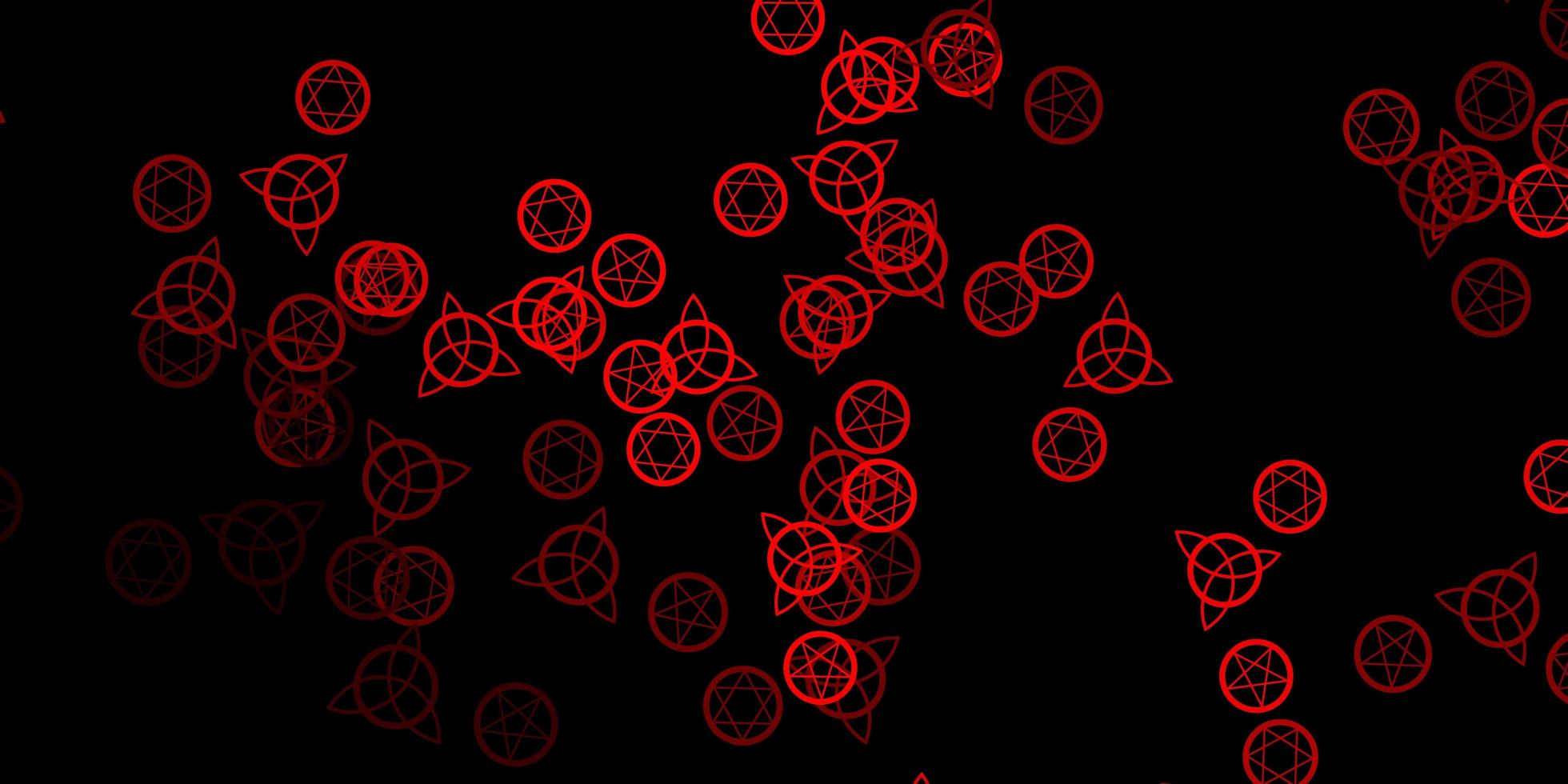 Dark Red vector template with esoteric signs.