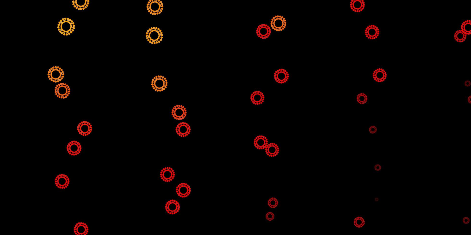 Dark orange vector texture with disease symbols.