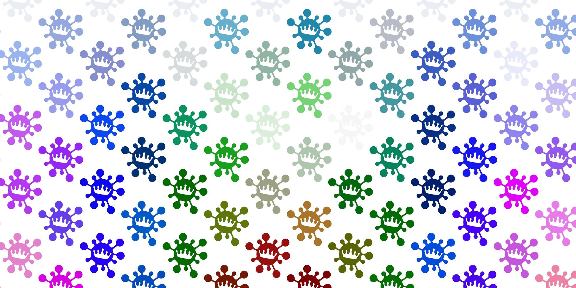 Light multicolor vector backdrop with virus symbols