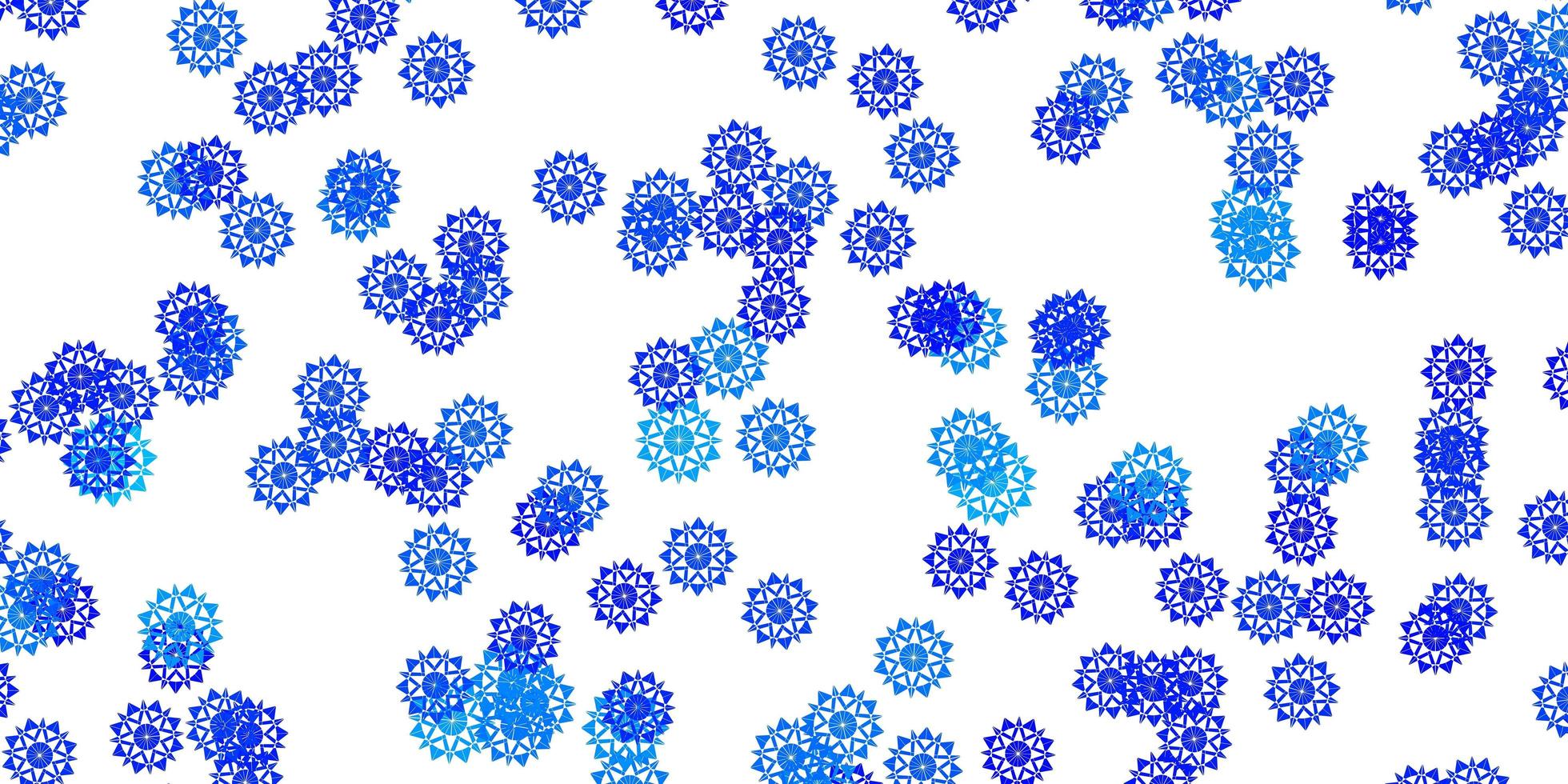 textura de vector azul claro con copos de nieve brillantes.