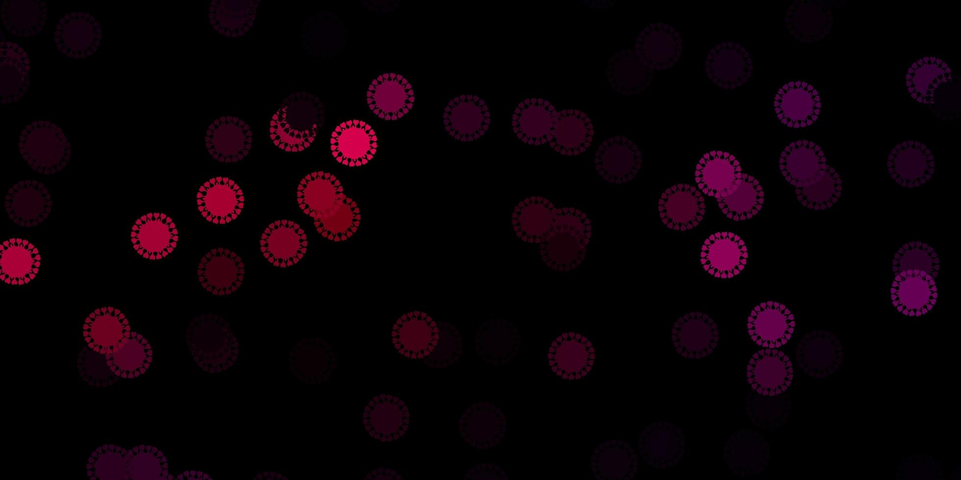 Dark purple vector pattern with coronavirus elements.