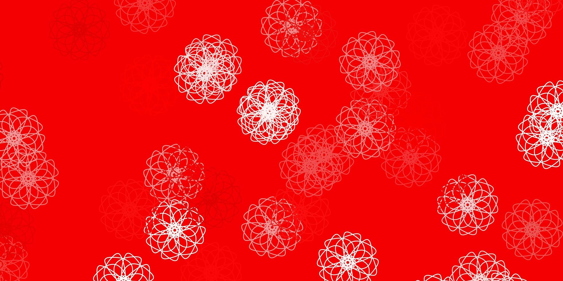 Telón de fondo natural de vector rojo claro con flores.