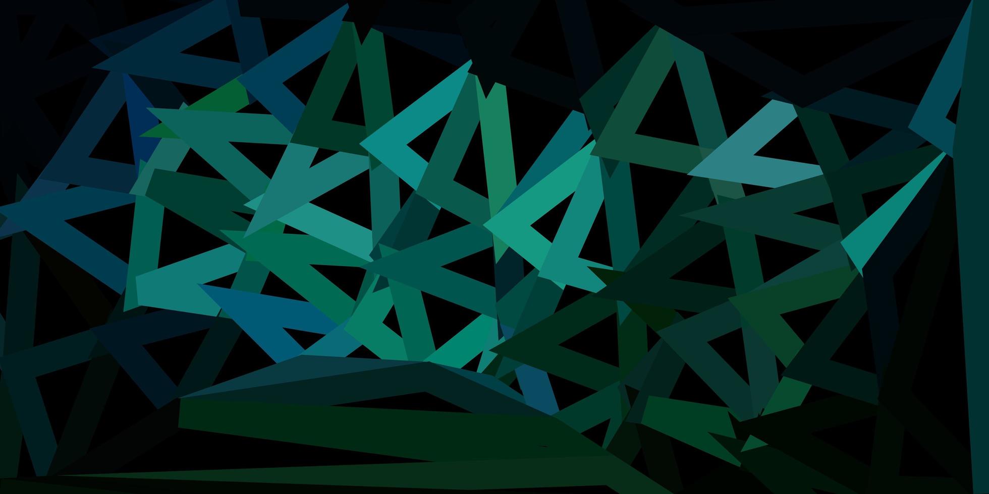 Dark blue, green vector polygonal background.