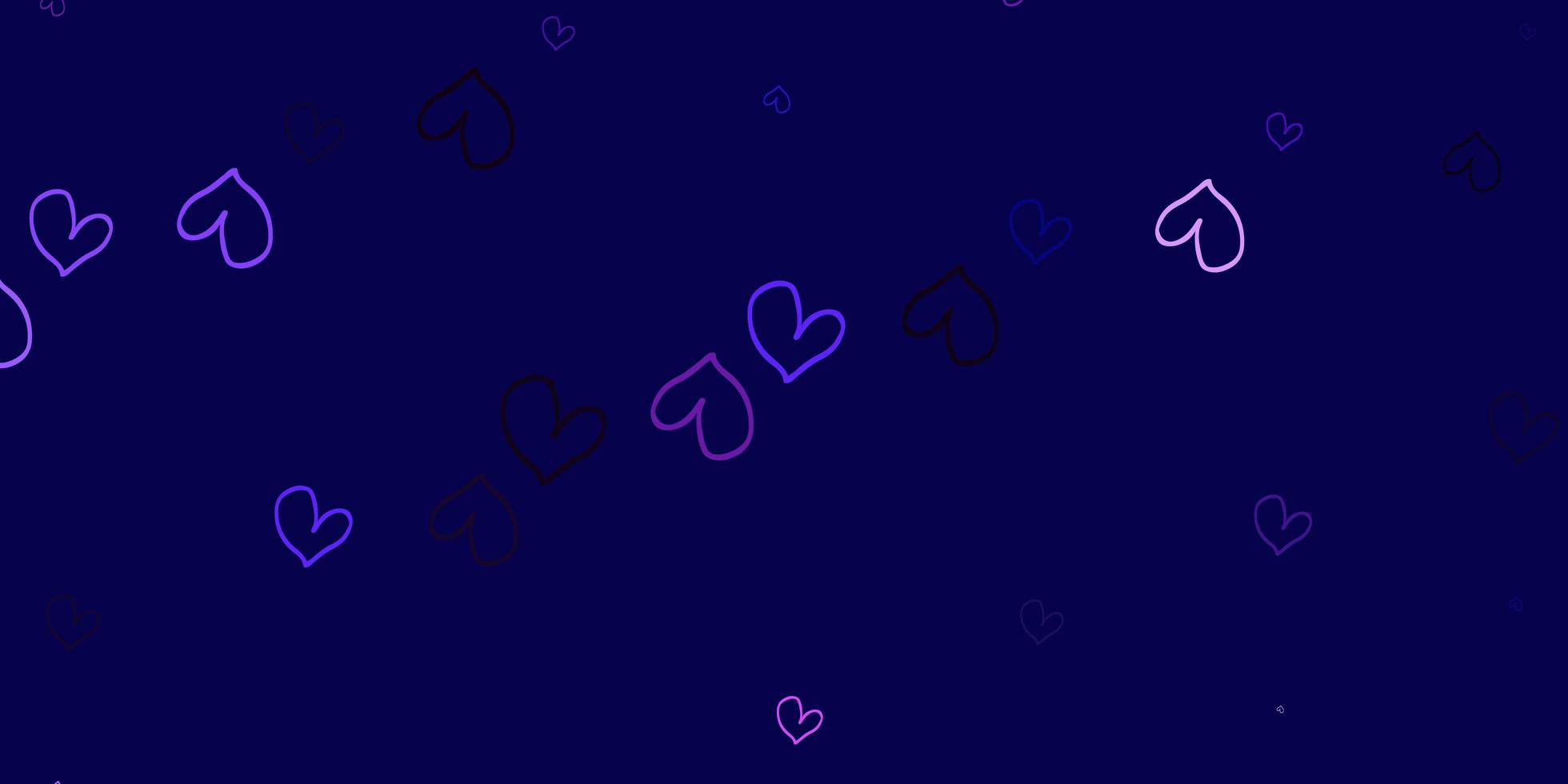 Light Purple vector texture with lovely hearts.