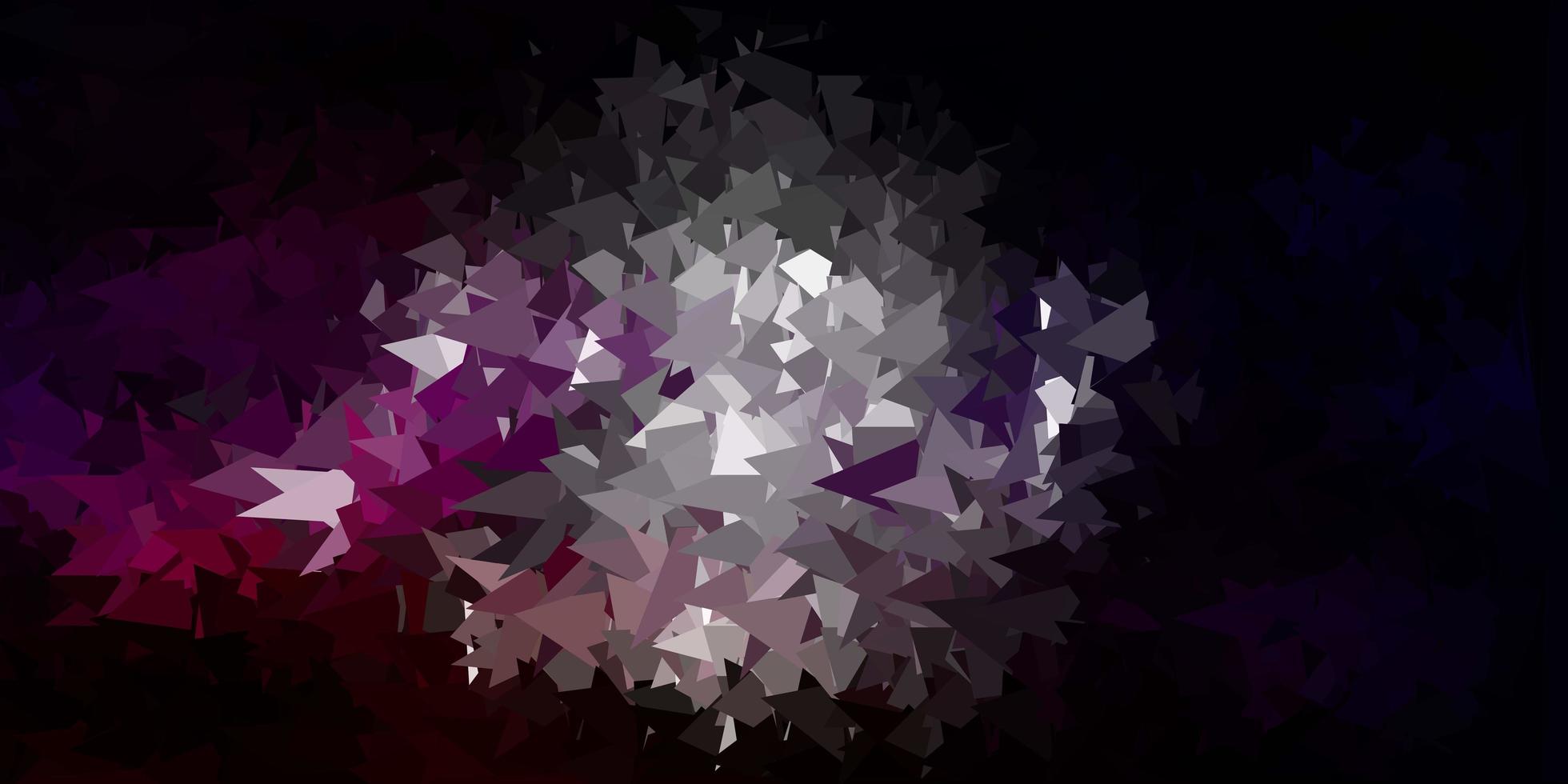 Dark pink, red vector polygonal backdrop.