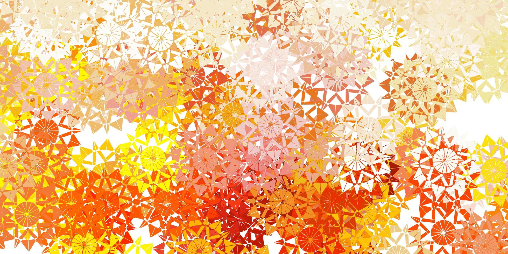 Light yellow vector pattern with colored snowflakes.