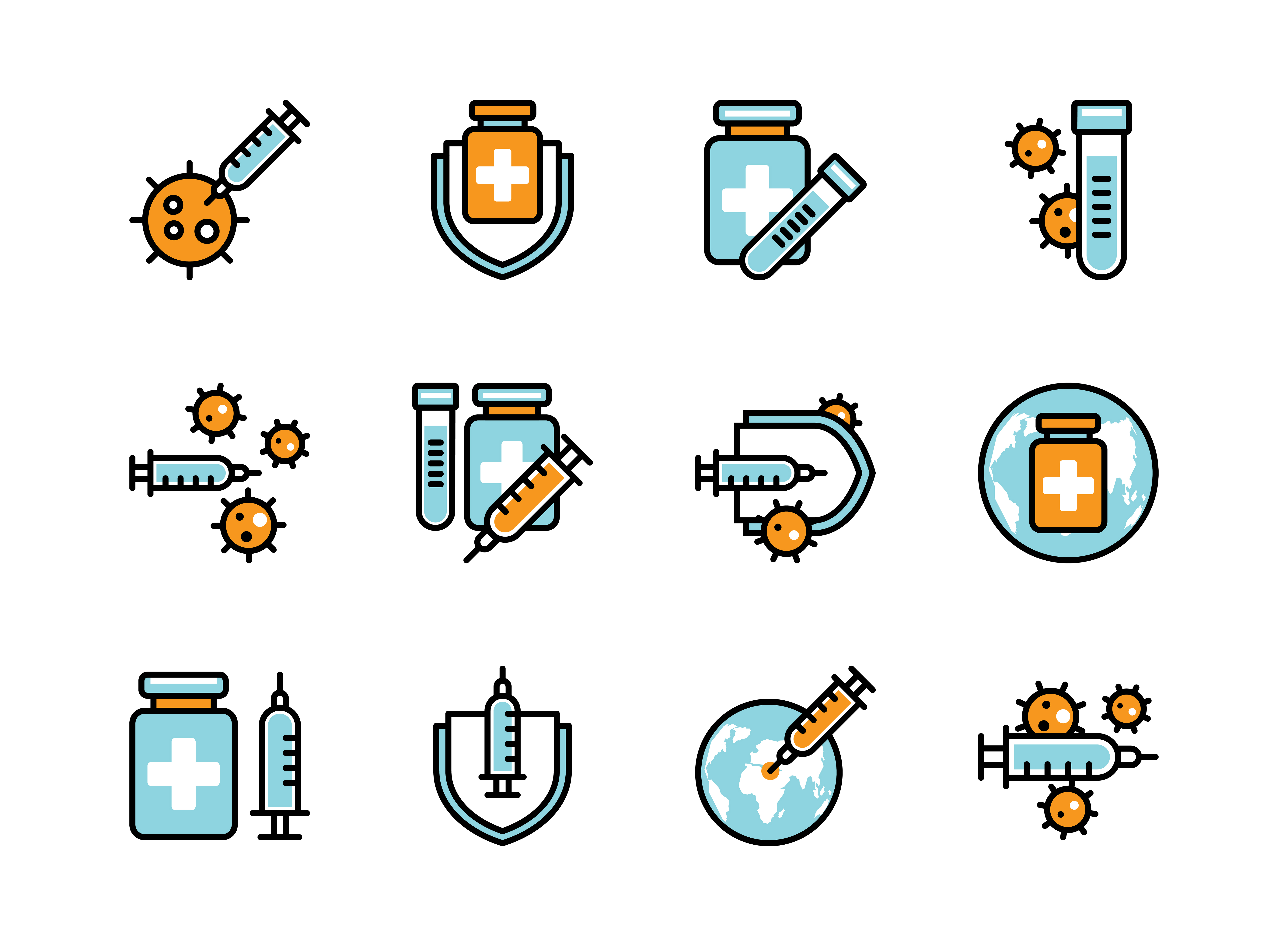 Covid 19 Vaccine Icon Set Colorline Style Sign And Symbol For Website Print Sticker Banner Poster Download Free Vectors Clipart Graphics Vector Art Download the perfect vaccine pictures. vecteezy