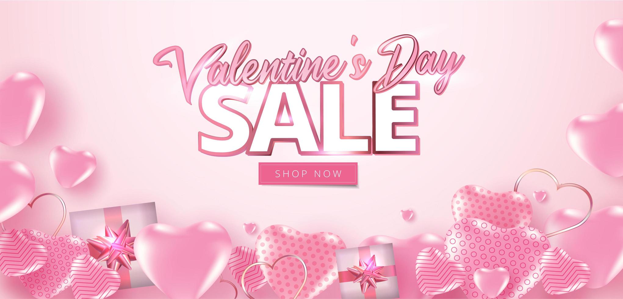 Valentine's day sale poster or banner vector