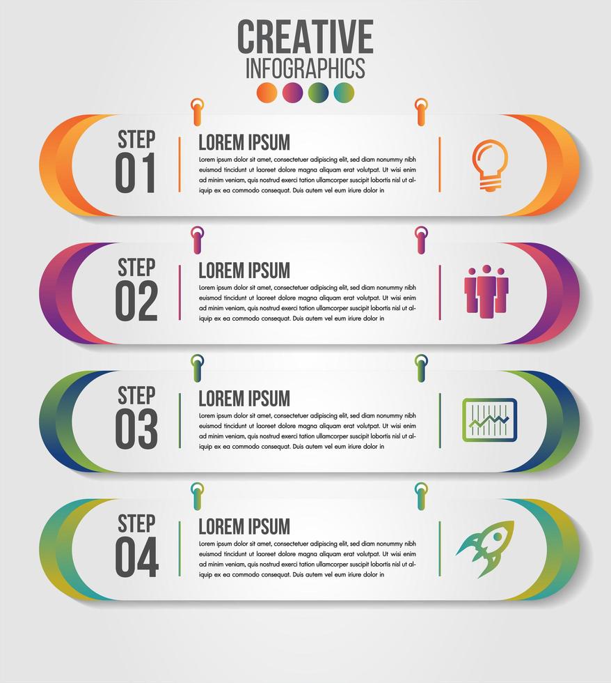 Plantilla de vector de diseño de línea de tiempo moderno de infografía para negocios