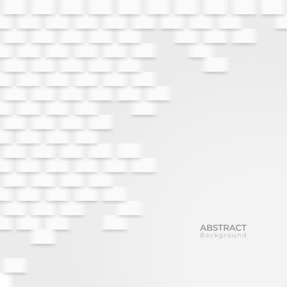 Abstract, 3D, modern white and grey pattern background with cubes vector