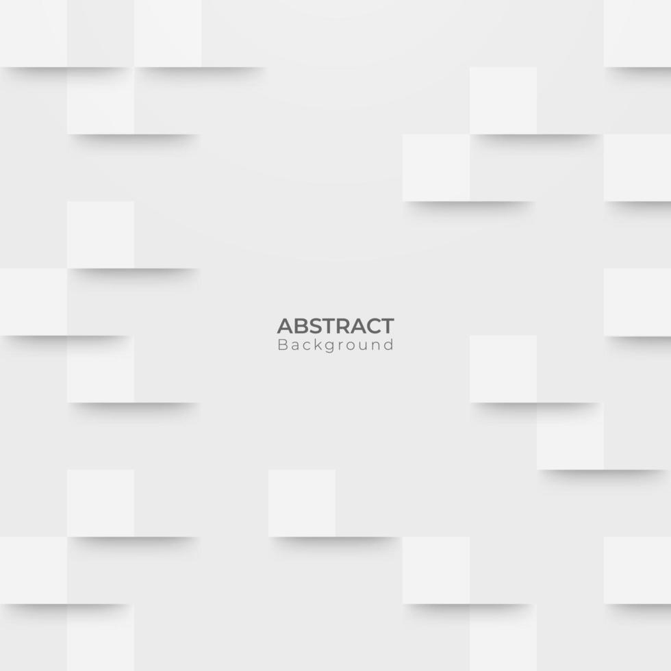 Abstract, 3D, modern white and grey pattern background with cubes vector