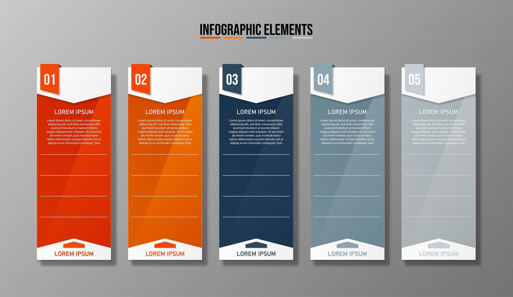 Business Infographic 5-step template banner vector