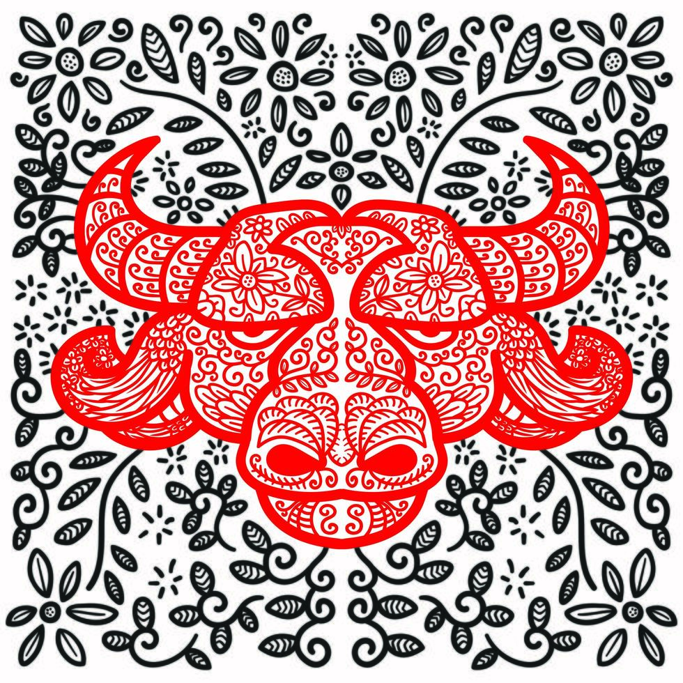 chinese new year 2021. year of the ox. vector