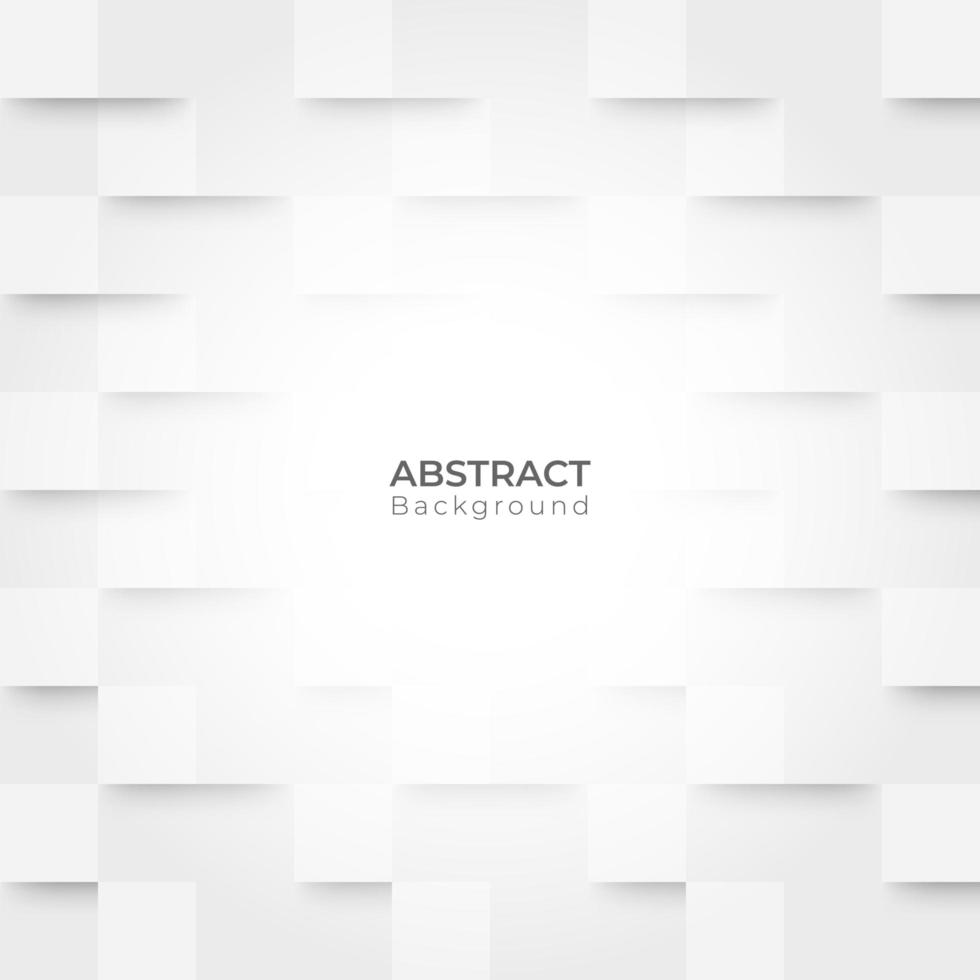 Abstract, 3D, modern white and grey pattern background with cubes vector