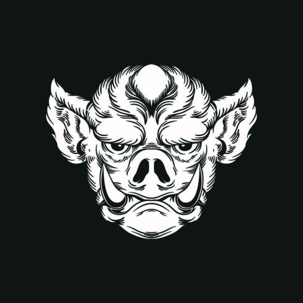 pig hand drawing vector illustration
