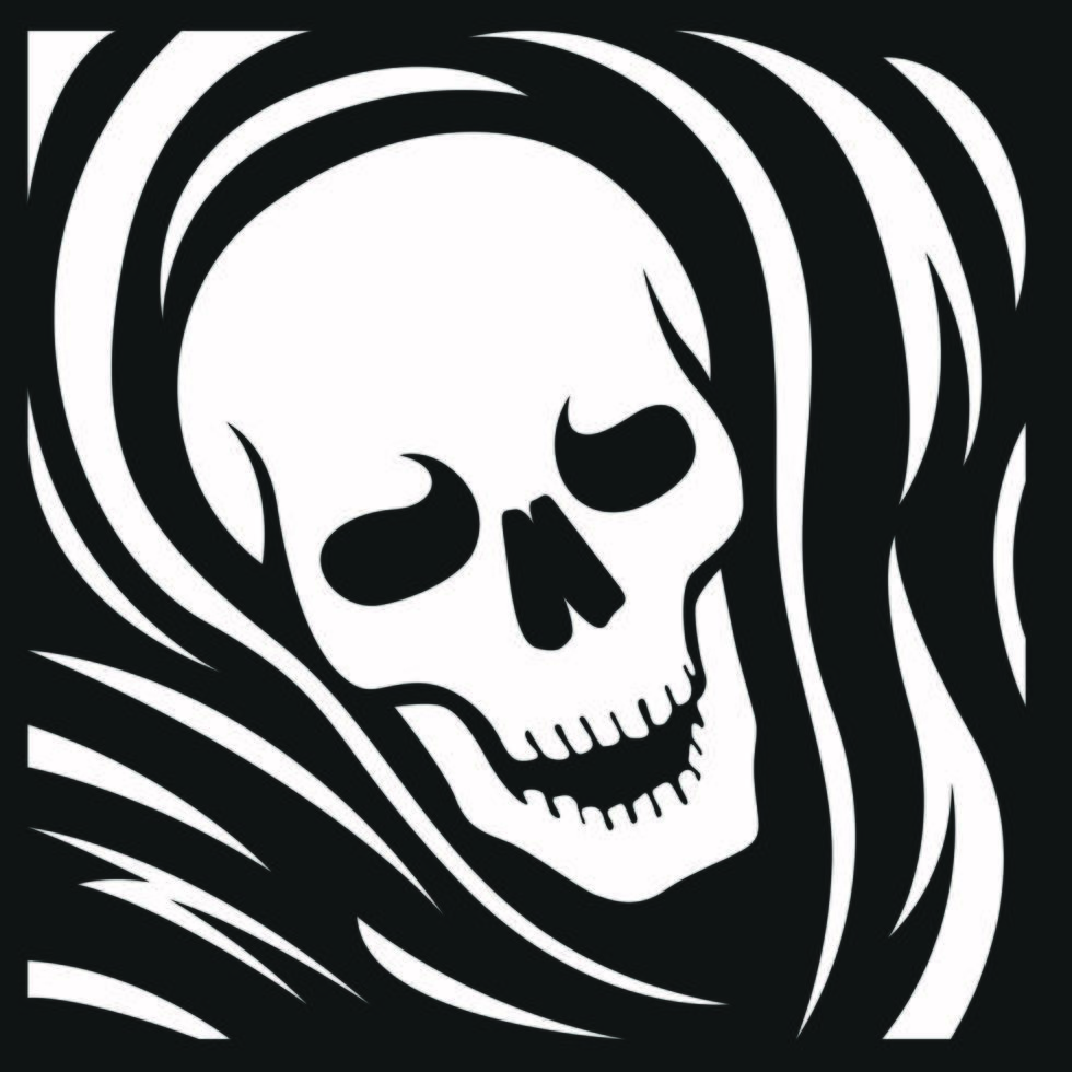 Black and white skull grim reaper vector