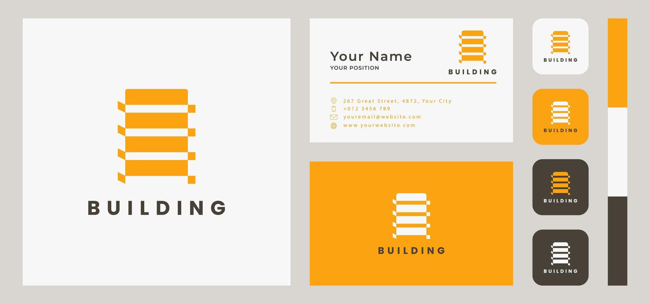 Building Business Card Template vector