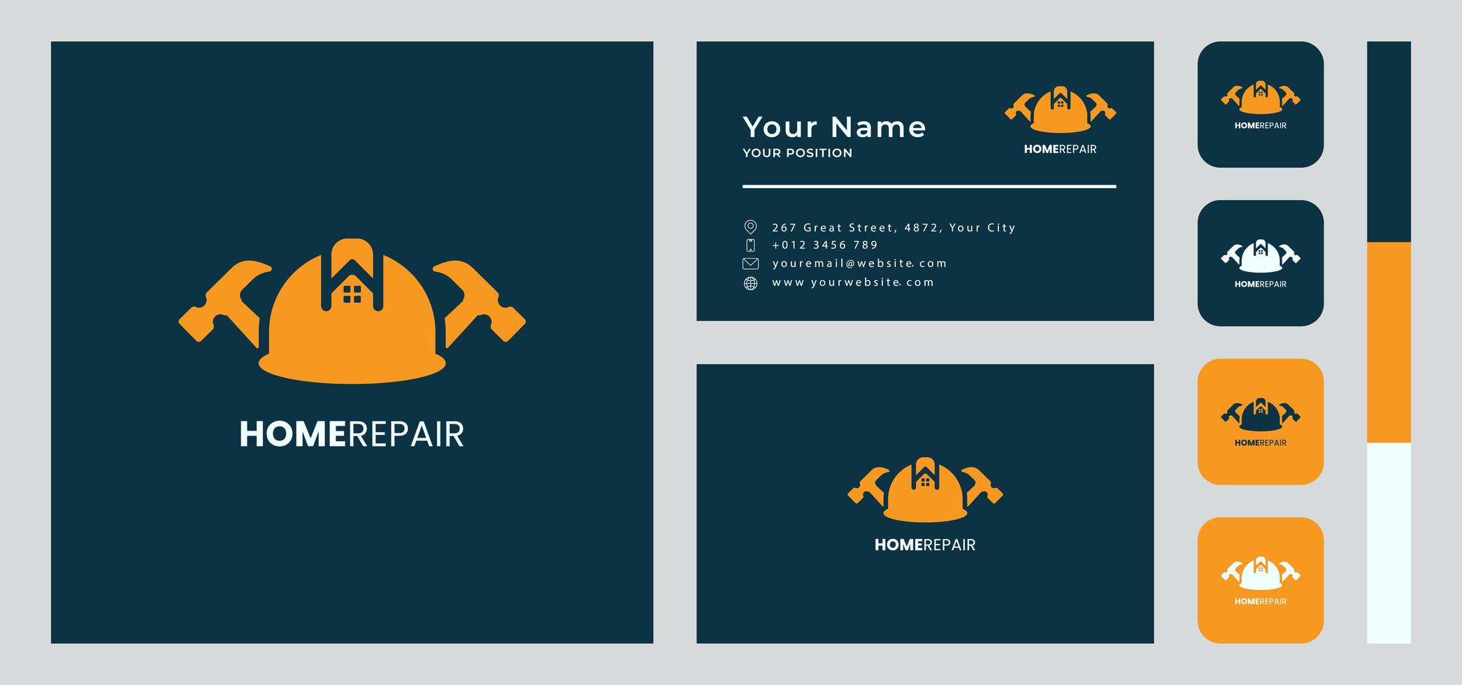 Home Repair Business Card Template vector