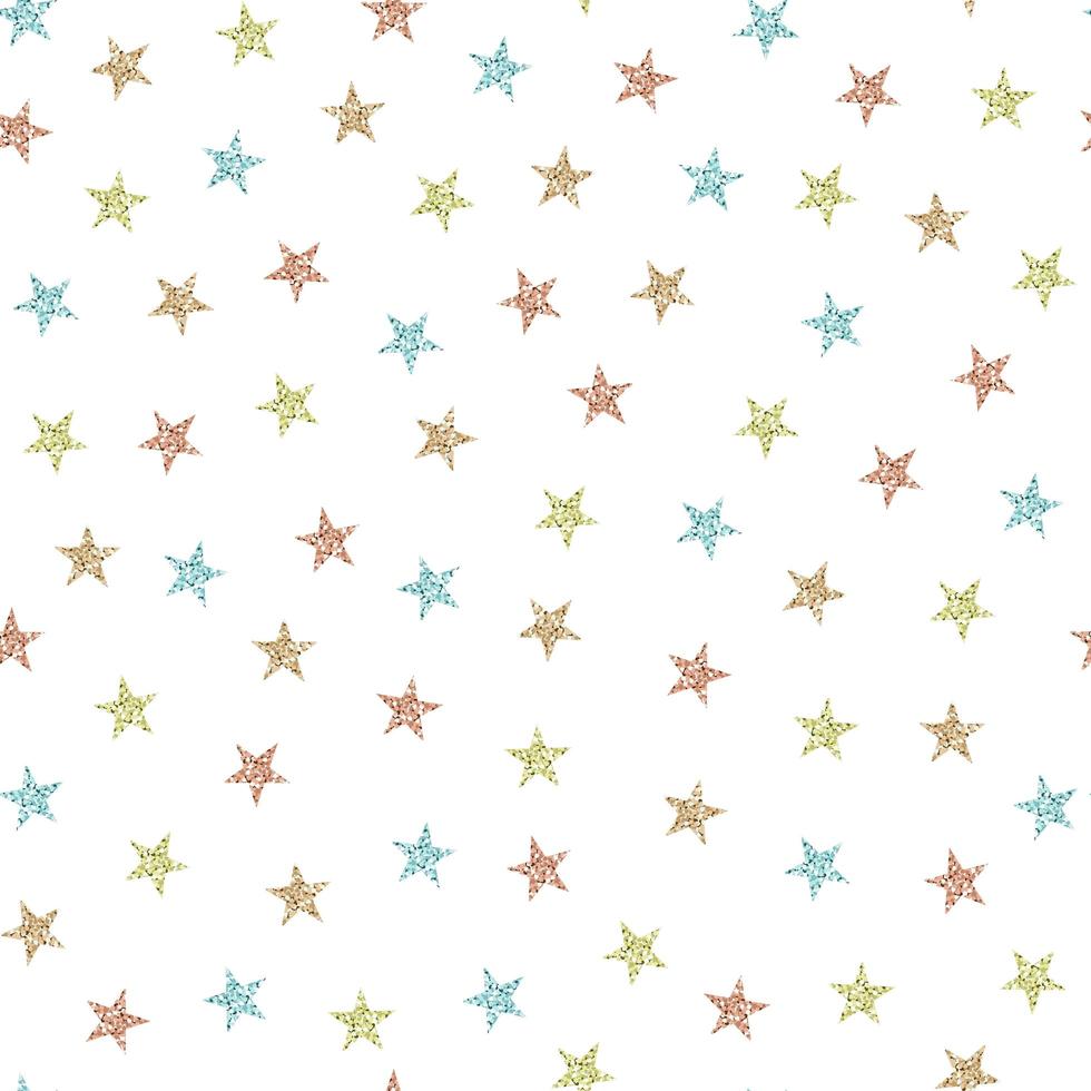 Seamless pattern background with colourful glitter star vector