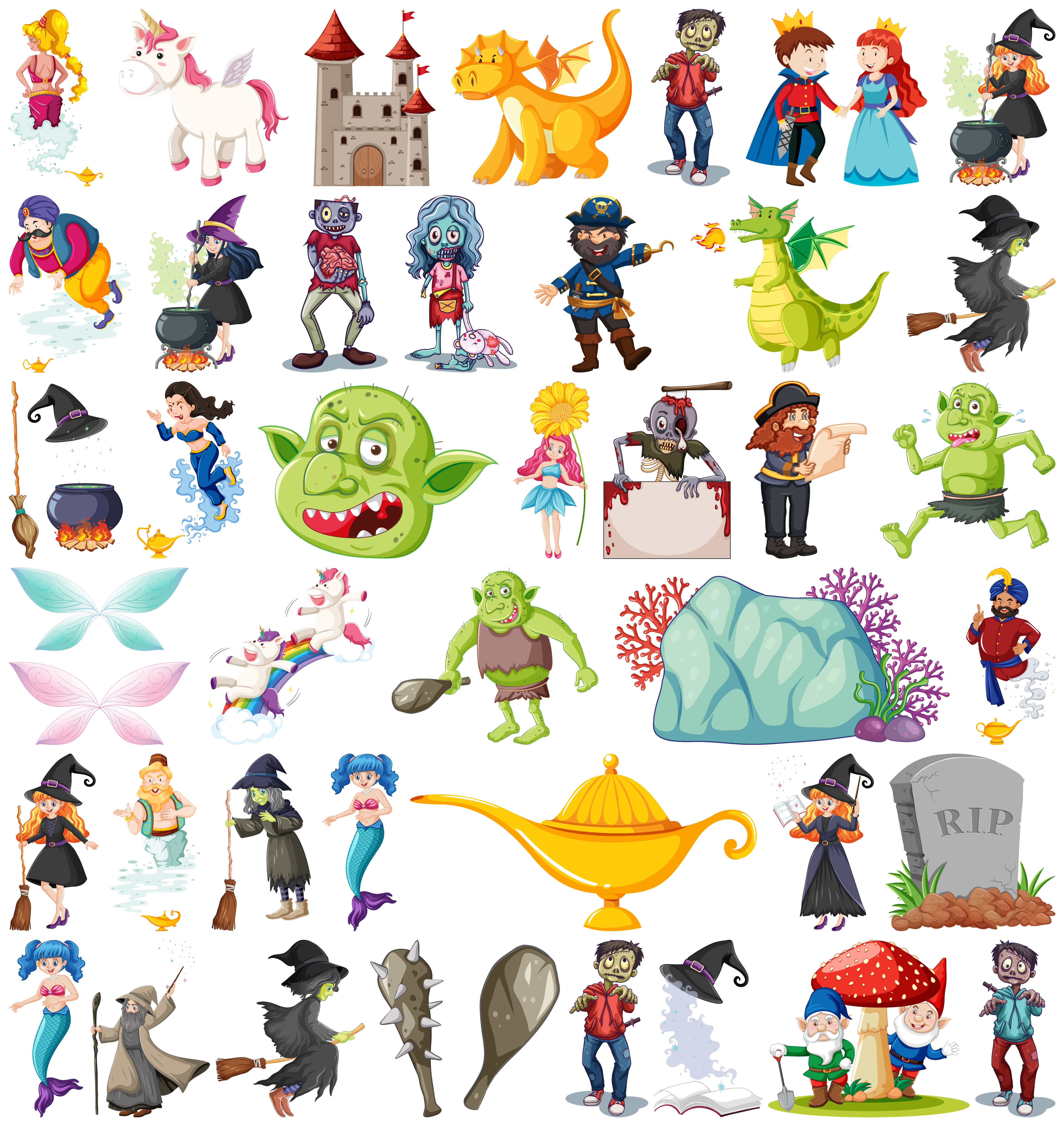 Set of fairy tale cartoon character 1858654 Vector Art at Vecteezy Set of fairy tale cartoon character 1858654 Vector Art at Vecteezy