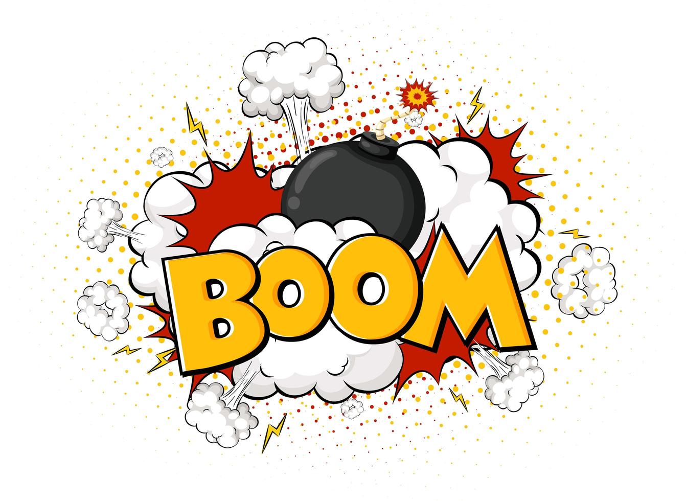 Comic speech bubble with boom text vector