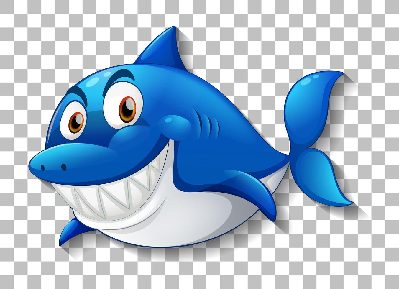 personaje de dibujos animados sonriente de tiburón vector