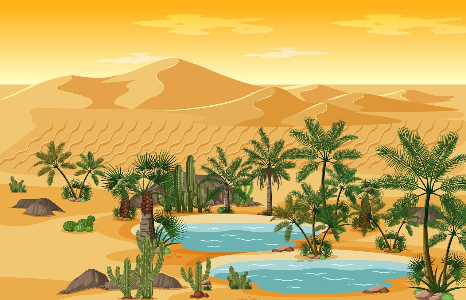 Middle east landscape background vector