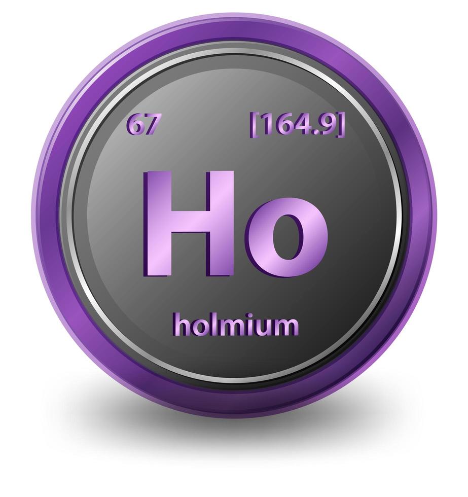 Holmium chemical element. Chemical symbol with atomic number and atomic mass. vector