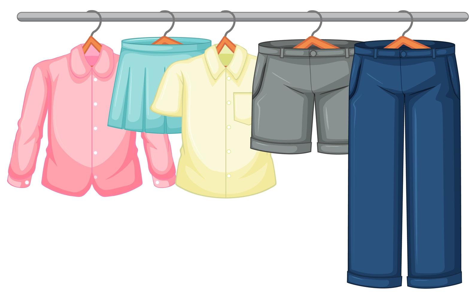 Isolated clothes on the rack display vector