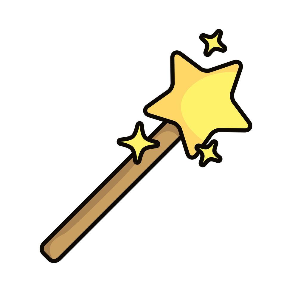 wand magic sorcery isolated icon vector