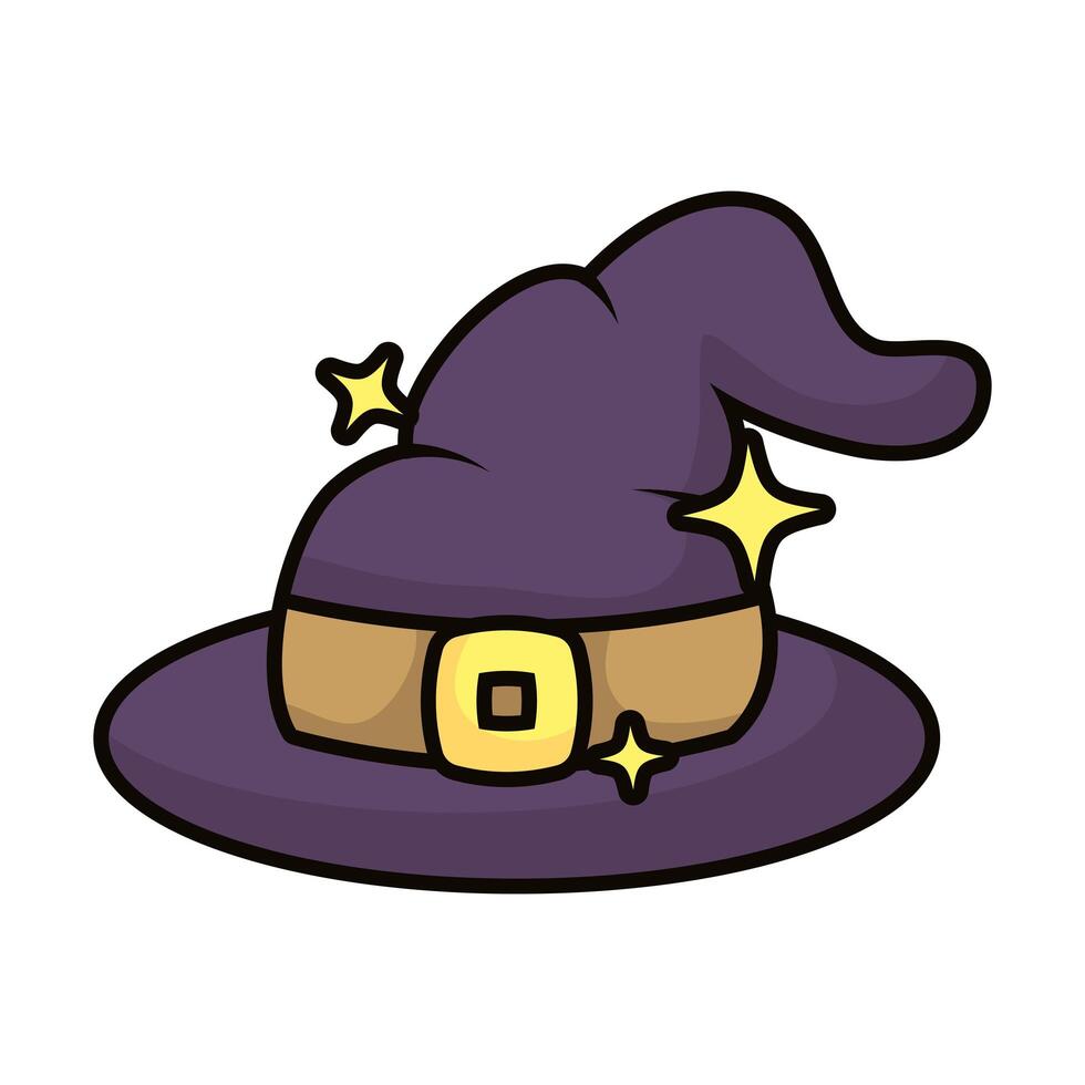 sombrero de bruja, magia, brujería, icono vector