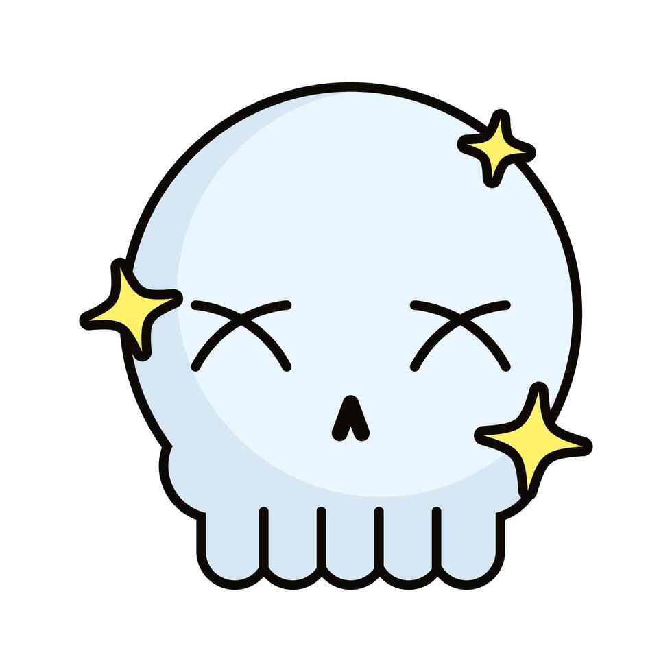 skull head with stars magic sorcery vector