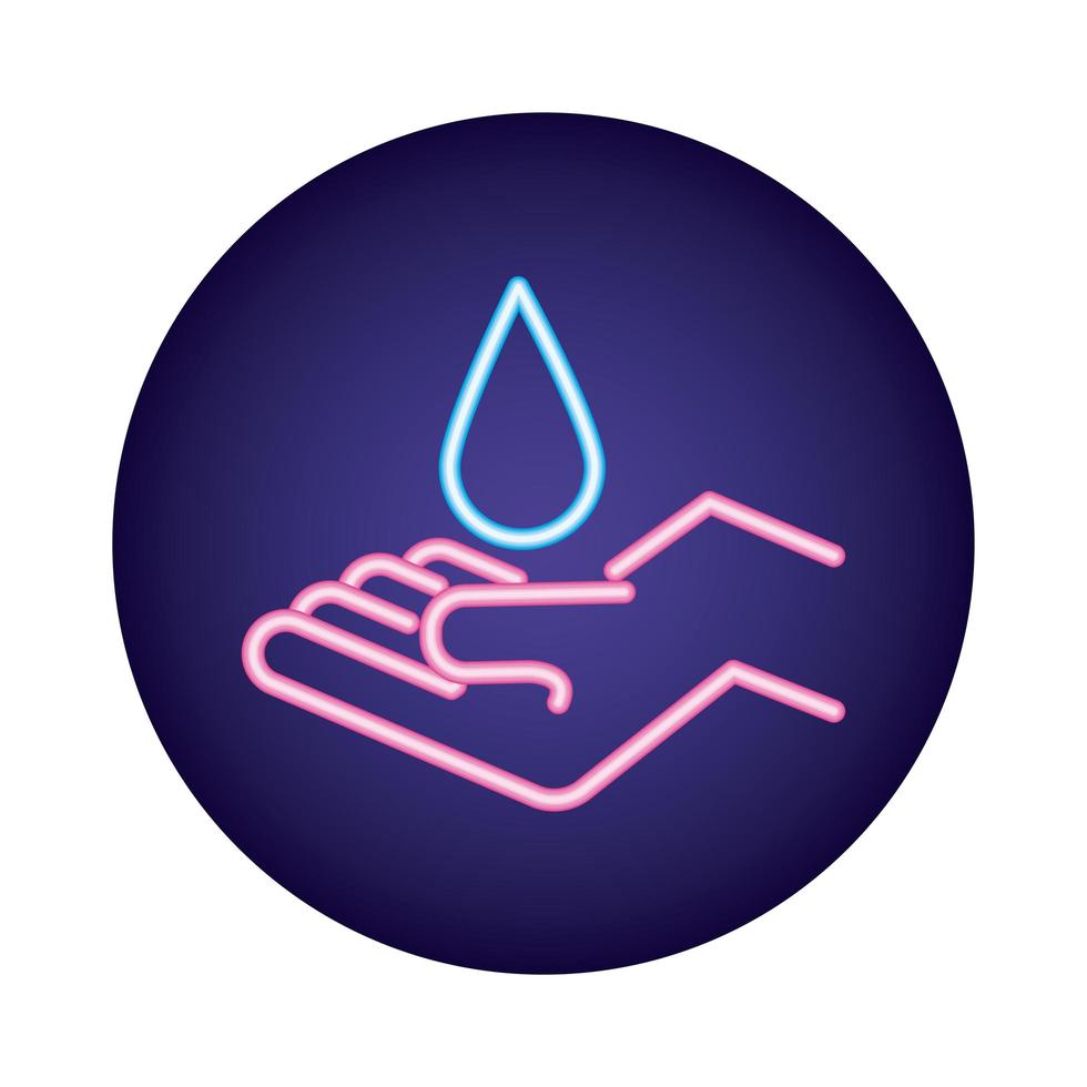 hand washing neon style icon vector