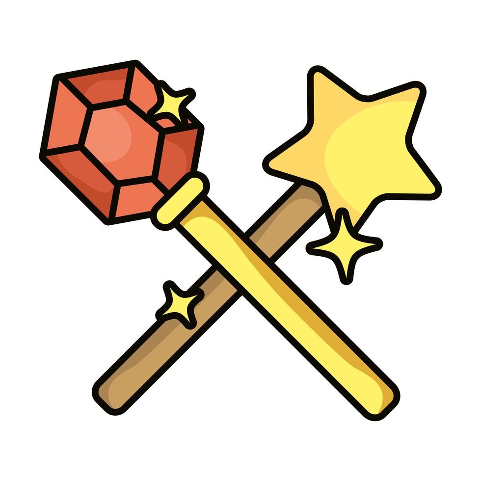wand magic sorcery isolated icon vector