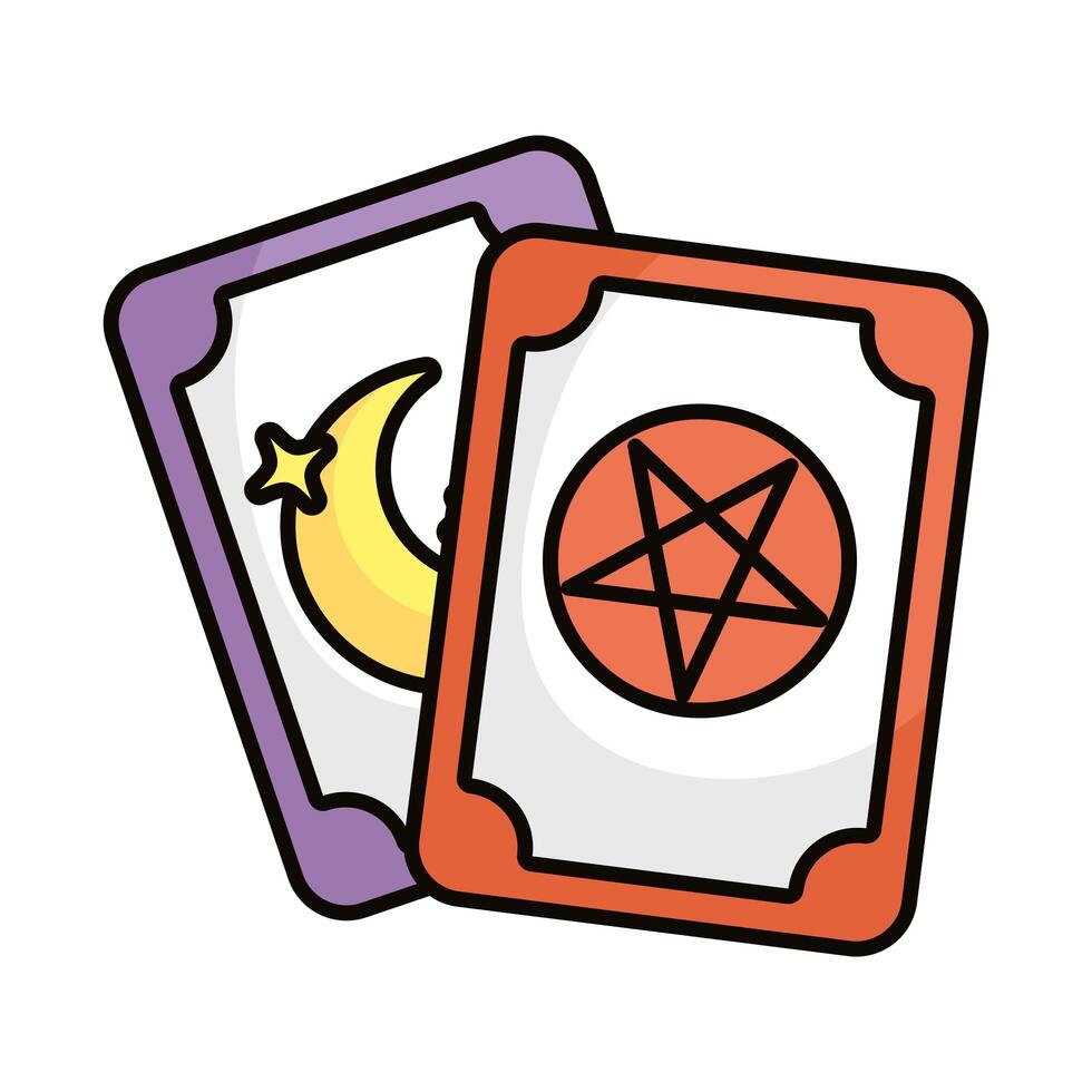 cartas con estrellas magia brujería vector