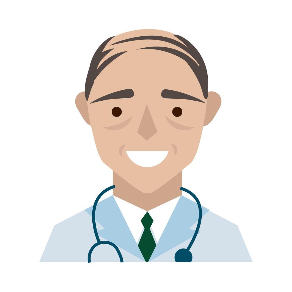 doctor with stethoscope character flat style vector
