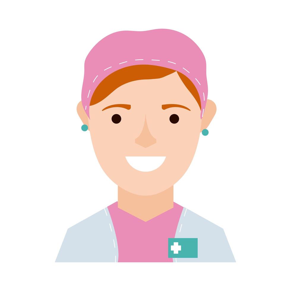 female surgeon character flat style icon vector