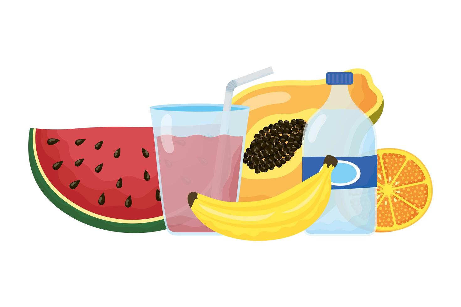 healthy food and drink icons vector