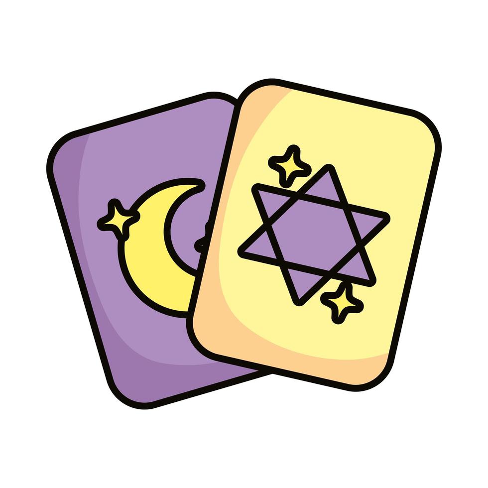 cards with stars magic sorcery vector