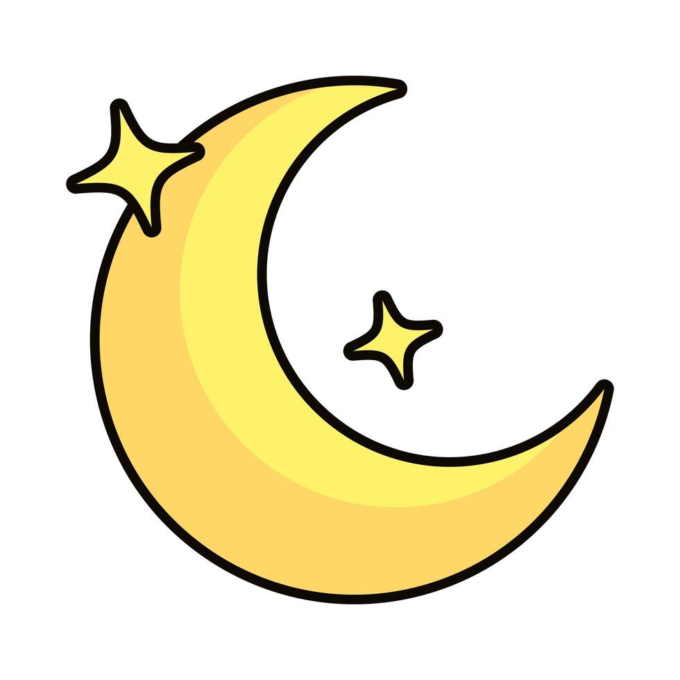 moon and stars magic icon vector