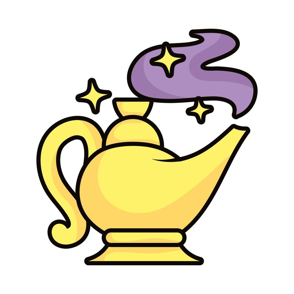 lamp magic sorcery isolated icon vector