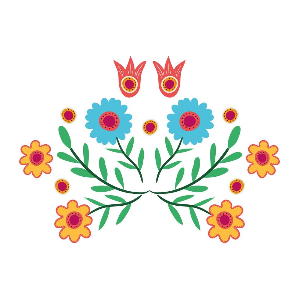 beautiful flowers garden decoration icon vector