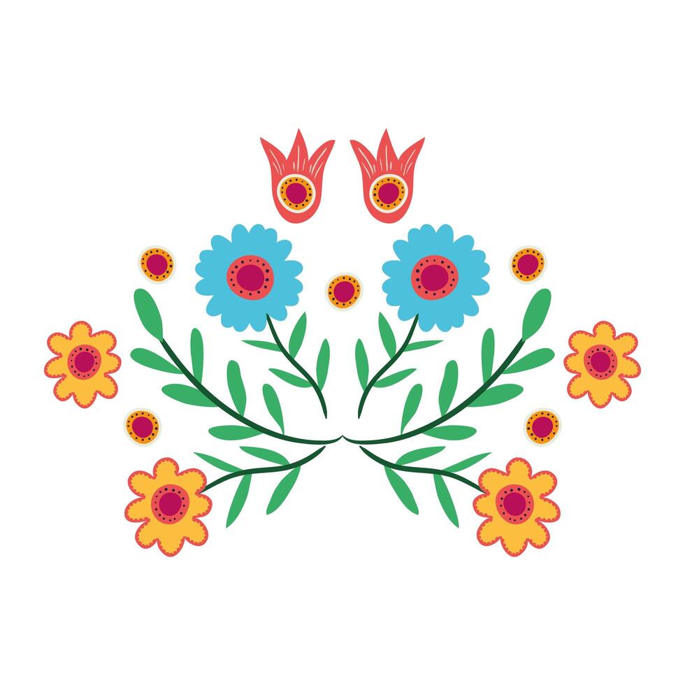 beautiful flowers garden decoration icon vector