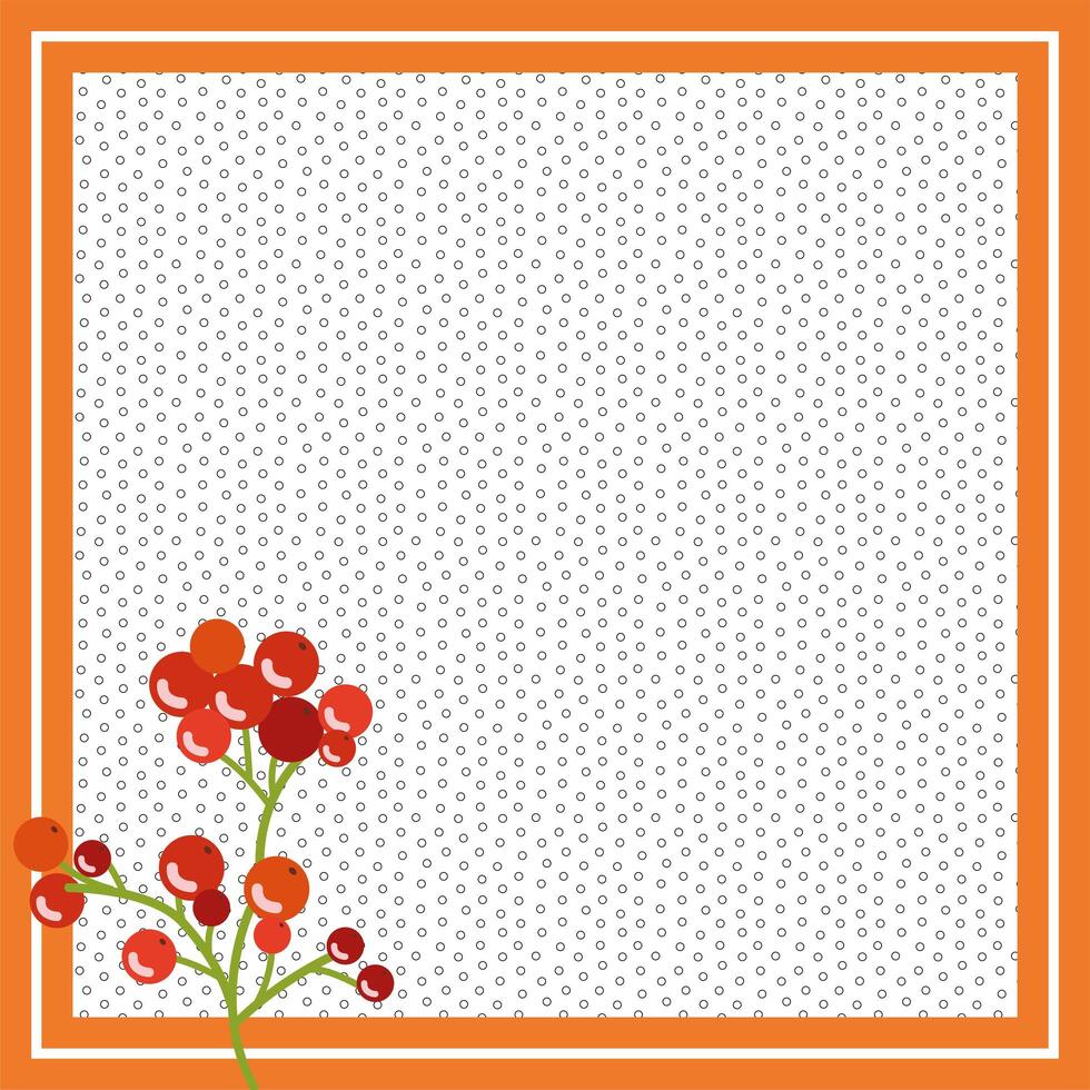 frame with autumn decorations vector