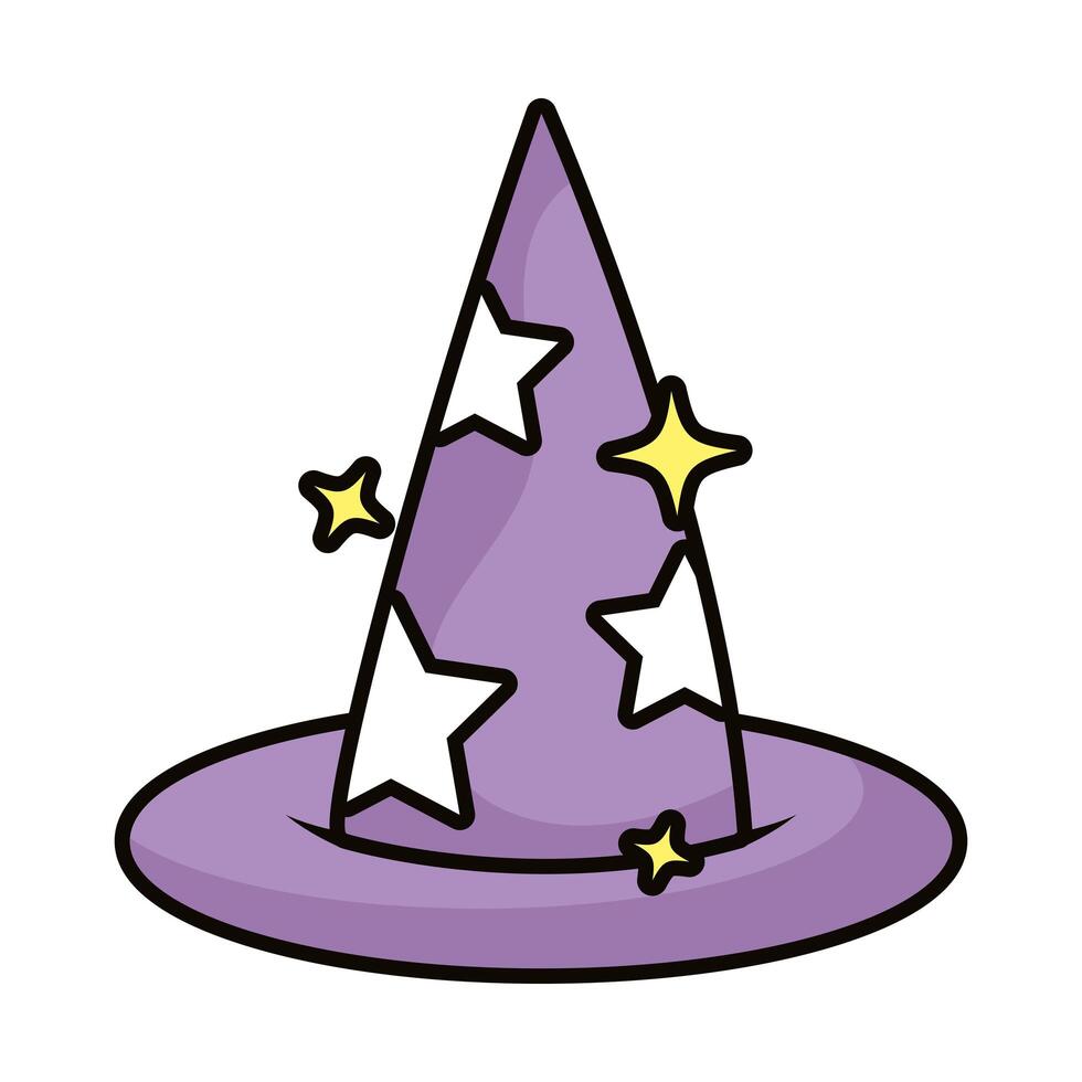 sombrero de bruja, magia, brujería, icono vector