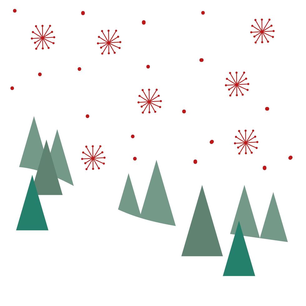 pines trees forest winter scene vector