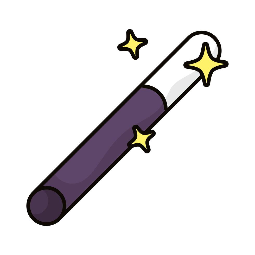 wand magic sorcery isolated icon vector