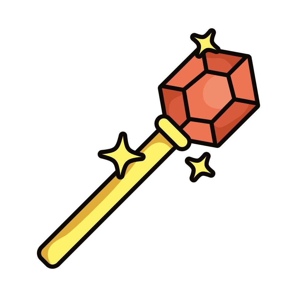 wand magic sorcery isolated icon vector