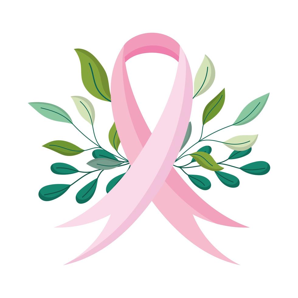breast cancer awareness month, ribbon campaign sign, vector