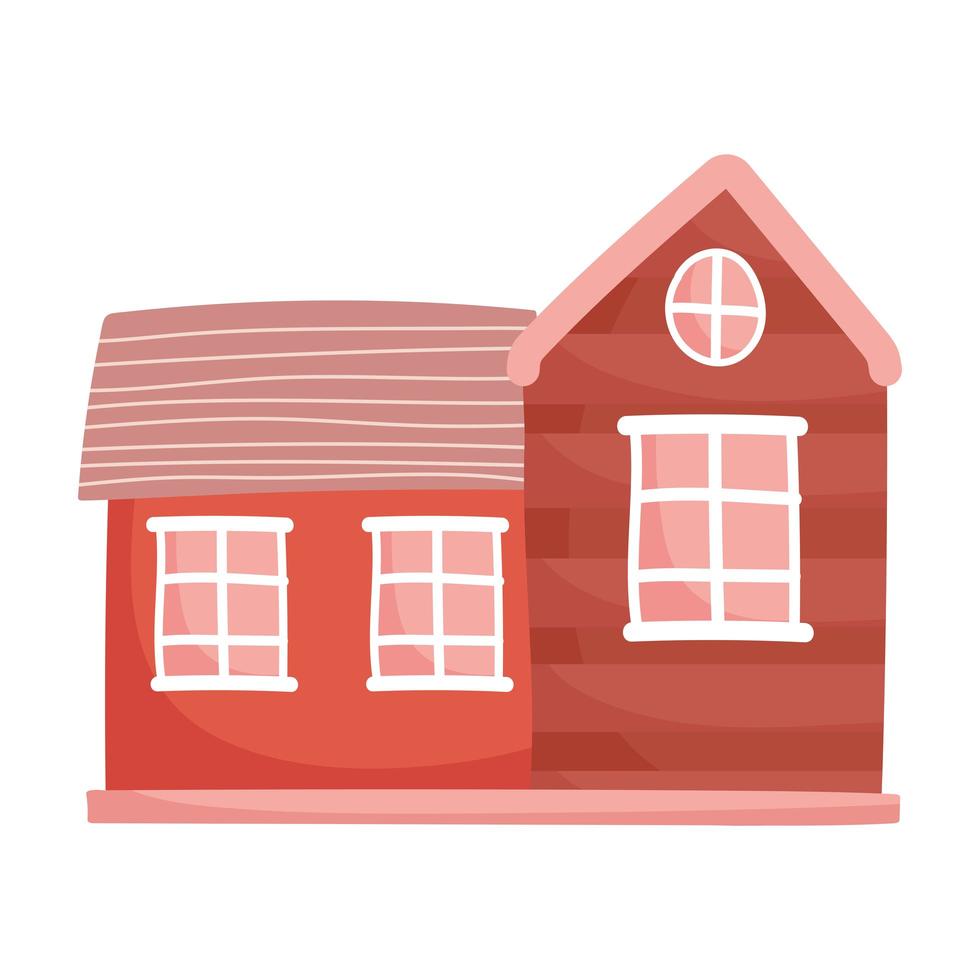 cartoon rural house rustic isolated design white background vector